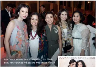  ??  ?? Mrs Grace Katuari, Mrs Ita Handoko, Mrs Eliana Putri, Mrs Veronica Pribadi and Mrs Raisha Nonon