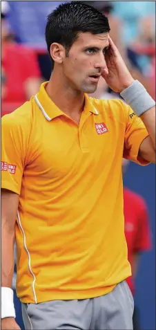  ??  ?? Complaint: Djokovic during the semi-final match