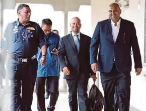  ??  ?? Former 1MDB president and chief executive officer Arul Kanda Kandasamy leaving the Kuala Lumpur Courts Complex yesterday.