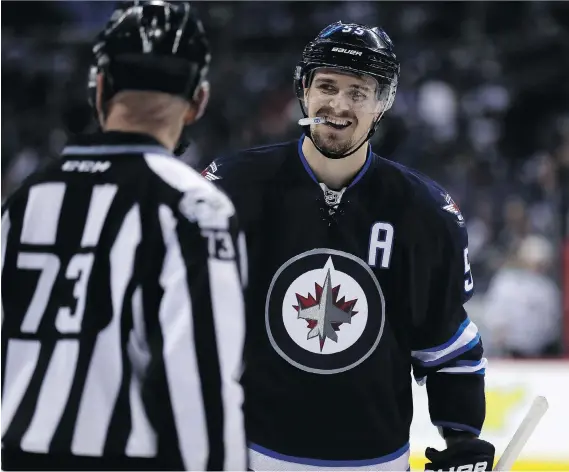  ?? TREVOR HAGAN/THE CANADIAN PRESS ?? Winnipeg Jets centre Mark Scheifele believes his team has the talent and the ability to follow the path blazed by the Toronto Maple Leafs this year.