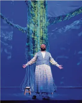  ?? Leigh Webber ?? Tenor Jamez McCorkle in the title role of Rhiannon Giddens’ new opera “Omar” at its world premiere in Charleston, S.C.