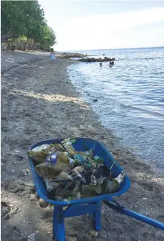  ??  ?? A Danish tourist expressed his dismay via Twitter at how much rubbish he had to clean up from a beach in Bali.