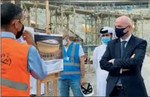  ??  ?? FIFA President Gianni Infantino takes a tour of Lusail Stadium, the Qatar 2022 FIFA World Cup final venue, on Tuesday.