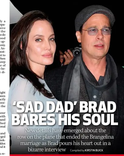  ??  ?? Brad is almost unrecognis­able now (OPPOSITE PAGE) when compared with the healthy, hunkier Brad pictured out and about with then girlfriend Angie in 2012.