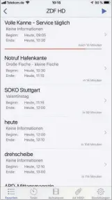  ??  ?? Natürlich lässt sich auch der EPG über die praktische App anzeigen