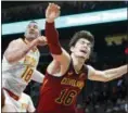  ?? JOHN AMIS — ASSOCIATED PRESS ?? Cedi Osman reacts after being fouled while shooting against the Hawks Dec. 29 in Atlanta.