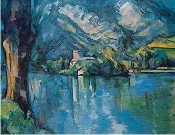  ?? (WIKICOMMON­S) ?? Paul Cézanne, «Le lac bleu» (1896). Huile sur toile, 64 × 79 cm.