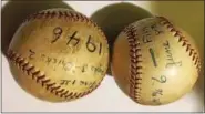  ??  ?? Dad’s baseballs