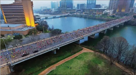  ?? ZACH RYALL / AMERICAN-STATESMAN 2017 ?? The Austin Marathon and Half Marathon will once again start just north of the Congress Avenue Bridge, but this year’s course takes a different route north of Lady Bird Lake.