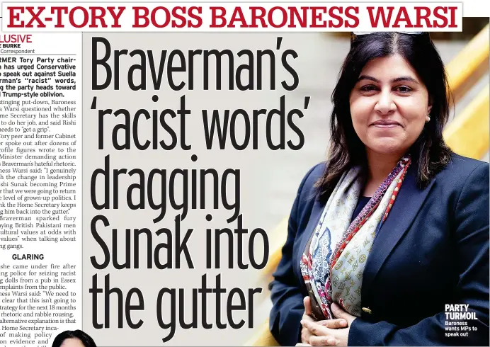  ?? ?? PARTY TURMOIL Baroness wants MPs to speak out