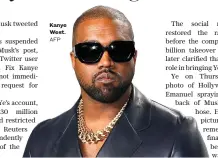  ?? ?? Kanye West. AFP