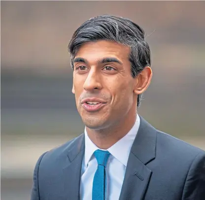  ?? Picture: PA. ?? Chancellor Rishi Sunak has faced criticism amid claims Treasury officials were hoping to ‘wean’ businesses off the furlough scheme.