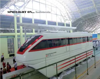  ??  ?? Top: A prototype of Jakarta's monorail car