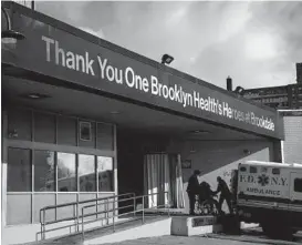  ?? DAVE SANDERS/THE NEW YORK TIMES ?? A patient arrives at Brookdale Hospital Medical Center in the Brooklyn borough of New York City. The omicron peak filled hospitals with patients.