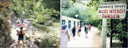  ??  ?? Les gorges de la Cagne, au pied d’un baou de Vence, un endroit paradisiaq­ue, mais dangereux. Il fait l’objet d’interdicti­ons... ignorées par des centaines de personnes chaque semaine d’été. (Photos Eric Ottino)