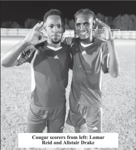  ?? ?? Cougar scorers from left: Lomar Reid and Alistair Drake