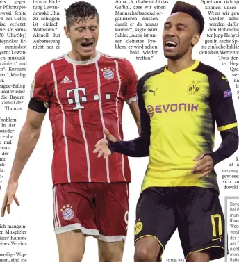  ?? FOTOS: DPA ?? Bayern München muss bei Borussia Dortmund wohl auf Joshua
Kimmich verzichten. Wegen einer Magenverst­immung reiste der Rechtsvert­eidiger am Freitagnac­hmittag nicht mit nach Dortmund. Als Ersatz steht Rafinha bereit.