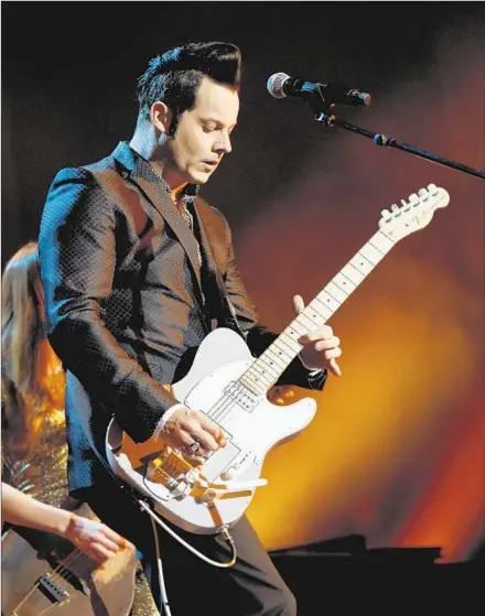  ?? Larry Busacca
Getty Images for NARAS ?? JACK WHITE can play a perfect bridge between hard-core rockers and adventurou­s hip-hop acts at the Coachella music festival.