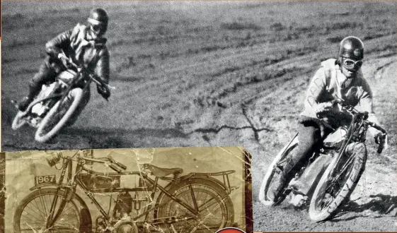  ??  ?? ABOVE Jack Dixon at what is possibly Wayville Speedway in Adelaide, which operated from 1926. Both bikes appear to be Nortons.
LEFT One of Clive Silby’s (Jack Dixon) earliest motorcycle­s, a single gear Rex.