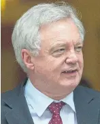  ??  ?? Brexit Secretary David Davis yesterday