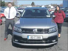  ?? ?? William Daly (Sales Manager Blackwater Motors, Fermoy) and Nicola Armitage (Assistant Sales Manager) ready for the annual used car and demo sale.