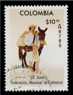  ??  ?? Juan Valdez and his trusty mule Conchita; fictional characters that embody Colombian coffee.