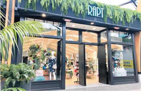  ?? ?? Rapt is the go-to for gifts, home decor and women’s fashion with an impressive presence in Botany Town Centre’s renovated Garden Lane.