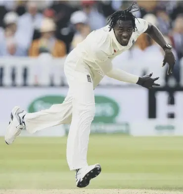  ??  ?? 0 Jofra Archer bowled consistent­ly above 90mph during his impressive Test debut at Lord’s.