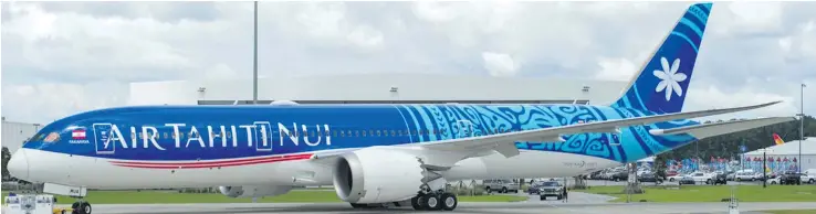  ??  ?? Air Tahiti Nui Dreamliner. The French Polynesian Airline now operates from France and North America