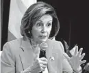  ?? BRYON HOULGRAVE/THE DES MOINES REGISTER ?? House Speaker Nancy Pelosi on Sunday called on the White House to brief lawmakers on the Baghdadi raid.