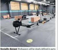  ??  ?? Socially distant Workspaces will be clearly defined in gyms