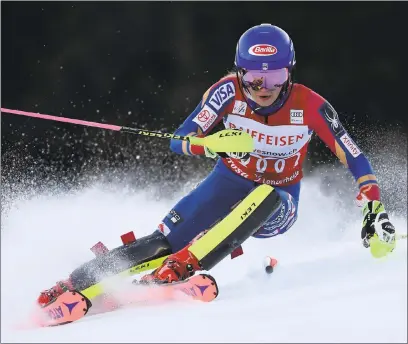  ?? PHOTO BY ALAIN GROSCLAUDE — AGENCE ZOOM/GETTY IMAGES ?? Mikaela Shiffrin, who makes her Pyeongchan­g debut in the giant slalom, hopes to be in medal mode after a rocky run-up to the Winter Games.