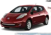  ??  ?? The Nissan Leaf (left) electric vehicle and (below) Toyota Corolla saloon hybrid