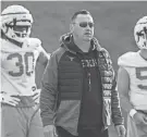  ?? RICARDO B. BRAZZIELL/AMERICAN-STATESMAN ?? Texas coach Steve Sarkisian is optimistic after a brisk start to spring football practice on Tuesday. The Longhorns open the season against Colorado State on Aug. 31.