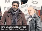  ??  ?? Idris Elba and Bill Bailey are back as Walter and Bagpipes
