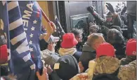  ??  ?? WARRING FACTIONS: it fair to compare Trump rioters storming the Capitol with people opposed to the Brexit vote?