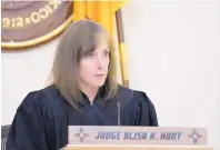  ?? ROBERTO E. ROSALES JOURNAL ?? Second Judicial District Judge Alisa Hart at the detention hearing for Teri Sanchez and her husband, James Stewart, on Monday.