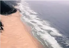  ??  ?? An aerial view of the private beach that will form part of the lodge developmen­t at Port Elizabeth’s popular Maitlands.