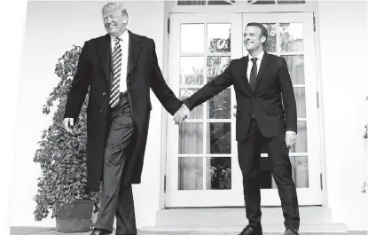  ?? KEVIN LAMARQUE/REUTERS ?? La reunión entre Donald Trump y Emmanuel Macron en la Casa Blanca se celebró en un clima de distensión.
