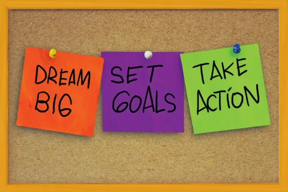  ??  ?? Set goals to give you a direction to focus on – one that’s measurable and has an endpoint.