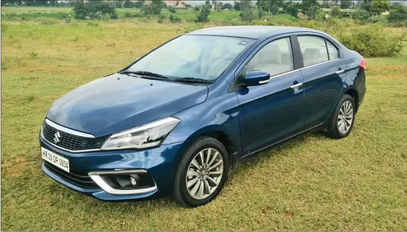  ??  ?? The bumper in the new Maruti Ciaz is redesigned, and so is the grille. It’s sleek and the use of chrome adds to the appeal.