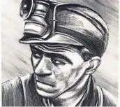  ??  ?? Elizabeth Olds’ “Miner Joe” lithograph is on display.