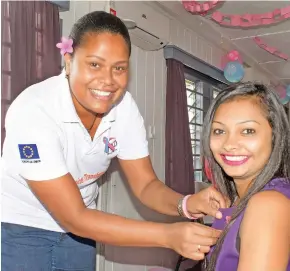  ?? Photo: Ronald Kumar ?? MSP’s education, wellness and outreach co-ordinator, Taina Gucake (left) and Manisha Pillay during free breast cancer screening in Suva on October 21, 2020.