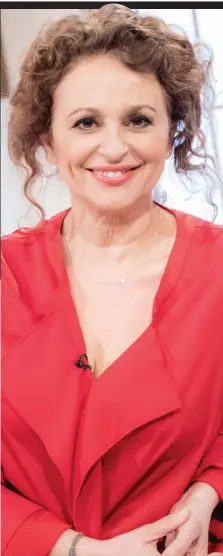  ??  ?? Trademark curls: Nadia Sawalha on Loose Women