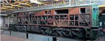  ?? IAN SUGDEN ?? The loco under restoratio­n in Lleida in 2015. By 2018 it was able to move under its own power within the depot.