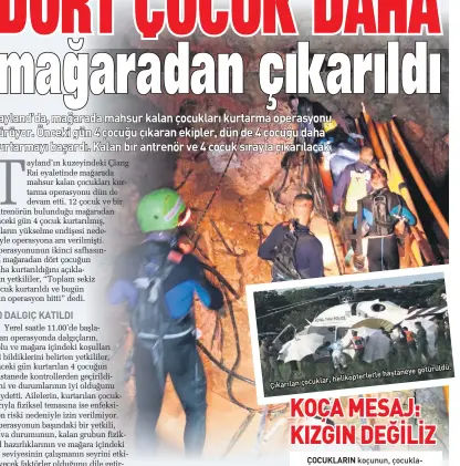  ??  ?? ÇıKARıLAN çOCUKLAR, HELIKOPTER­LERLE HASTANEYE GöTüRüLDü.