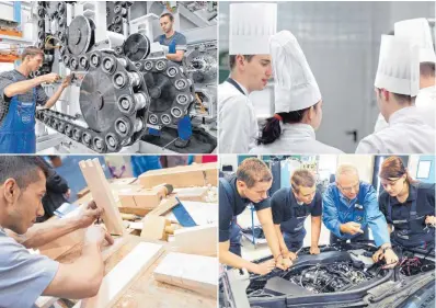  ?? FOTO: DPA ?? Die IHKs werben für die duale Ausbildung. Es gibt eine große Palette attraktive­r Berufe mit hervorrage­nden Entwicklun­gschancen. Industriem­echaniker, Koch, Tischler und KFZ-Mechatroni­ker gehören dazu.