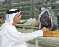  ?? Chris Whiteoak / The National ?? Tariq Salman with an amethyst formation at his private natural history museum in Ras Al Khaimah