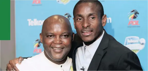  ?? BackpagePi­x ?? PITSO Mosimane, left, and Rhulani Mokwena were reunited yesterday. | MUZI NTOMBELA