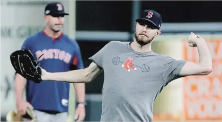  ?? FRANK FRANKLIN II THE ASSOCIATED PRESS ?? Boston Red Sox starting pitcher Chris Sale will be ready for Tuesday’s World Series opener, manager Alex Cora said after Thursday’s ALCS victory.